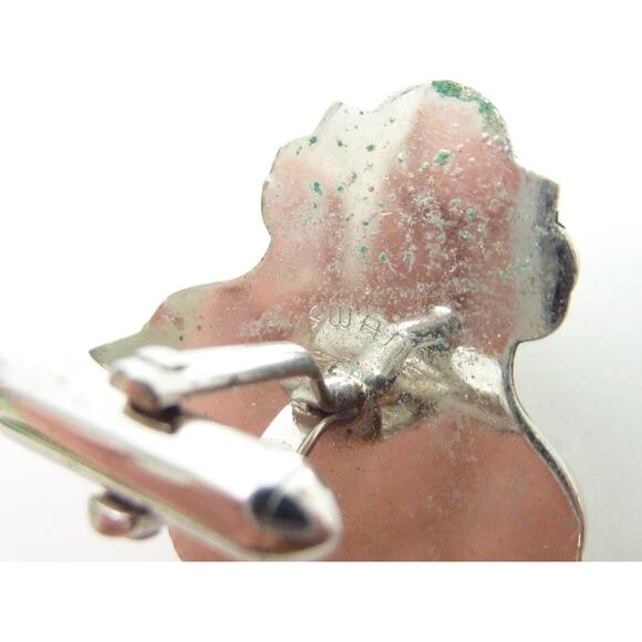 Vintage Cufflinks Silver Tone with Black Modern Design Dark Academia - Picture 3 of 3